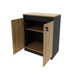 Balcão para Escritório 60cm com 1 Prateleira 2 Portas e Chave ME4149 - 4
