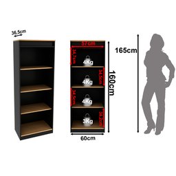 Estante para Livros 60cmx160,5cm 3 Prateleiras ME4150 - 4
