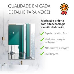 Espelho Lapidado com Bisotê 60x40cm com Pendurador - 5