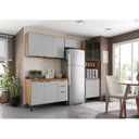 Ver imagem 1 de Cozinha Completa Modulada Firenze 04 Peças 11 Portas e 02 Gavetas Cinza/Amendola/Nude Prime Tx