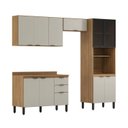 Ver imagem 5 de Cozinha Completa Modulada Firenze 04 Peças 11 Portas e 02 Gavetas Cinza/Amendola/Nude Prime Tx