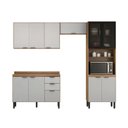 Ver imagem 2 de Cozinha Completa Modulada Firenze 04 Peças 11 Portas e 02 Gavetas Cinza/Amendola/Nude Prime Tx