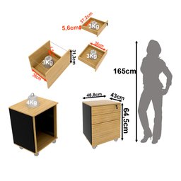 Gaveteiro Arquivo 48,8x64,5cm com Chave e Rodízio ME4148 - 6