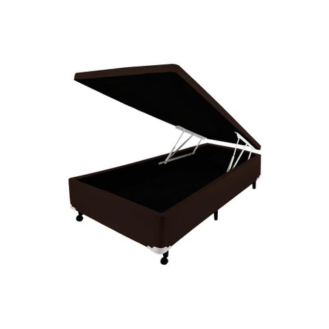 Cama Box Baú Castor Solteiro Corano Marrom 120x203x35cm