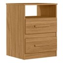 Ver imagem 1 de Mesa de Cabeceira Apolo 2 Gavetas 46 Cm Freijo Moval Freijo