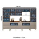 Ver imagem 4 de Cozinha Completa Proença 8 Portas 9 Gavetas 100% Mdf com Vidro Dp3302rf Nogueira/nude - Demóbile