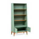 Ver imagem 5 de Estante 2 Portas com Prateleiras MDF com Pés de Madeira Maciça 170x80cm Bento Yescasa Verde/Sálvia/Amêndoa