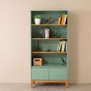 Ver imagem 1 de Estante 2 Portas com Prateleiras MDF com Pés de Madeira Maciça 170x80cm Bento Yescasa