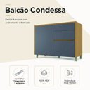 Ver imagem 4 de Balcão 1 Porta 3 Gavetas Nesher Condessa 120cm MDF Carvalho Titânio