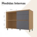 Ver imagem 3 de Balcão 1 Porta 3 Gavetas Nesher Condessa 120cm MDF Carvalho Titânio