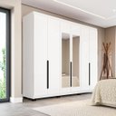 Ver imagem 1 de Roupeiro Casal Madri 6 Portas com Espelho 242x214cm Branco 250829