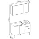 Ver imagem 3 de Cozinha Compacta Modulada Firenze 02 Peças 06 Portas 02 Gavetas Cinza/Amendola/Nude Prime Tx