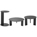 Ver imagem 1 de Kit 02 Mesas de Centro e 01 Mesa Lateral Pés Madeira Bulat A03 Nero Preto - Lyam Decor