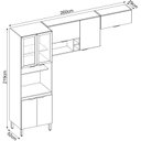 Ver imagem 3 de Cozinha Compacta Modulada Firenze 03 Peças 7 Portas Cinza/Amendola/Nude Prime Tx