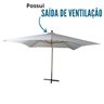 Ombrelone Lateral Suspenso Estrutura Madeira 3m Gigante Manivela Jardim Branco Importway Iwoblm-300  - 6