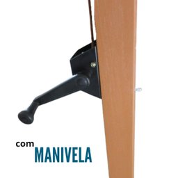 Ombrelone Lateral Suspenso Estrutura Madeira 3m Gigante Manivela Jardim Branco Importway Iwoblm-300  - 5
