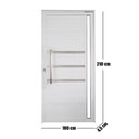 Ver imagem 6 de Porta Pivotante de Alumínio 210 X 100cm com Puxador, Friso e Vidro Veneza Esquadrias Bergamo