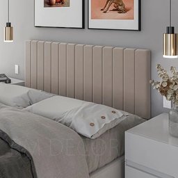 Cabeceira Suspensa Cama Box Casal Luna Suede 140x55:areia - 1