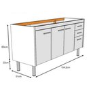 Ver imagem 3 de Gabinete de Cozinha Valenza 154cm Nogal Sevilha - Rorato