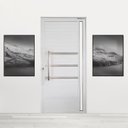 Ver imagem 2 de Porta Pivotante de Alumínio 210 X 100cm com Puxador, Friso e Vidro Veneza Esquadrias Bergamo