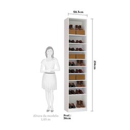 Guarda Roupa 50,3cm Módulo Sapateira Com Branco - 4