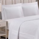Ver imagem 3 de Cobre Leito Queen Majestic Bordado Inglês Micropercal 300 Fios Toque de Algodão 3 Peças - Branco - 1
