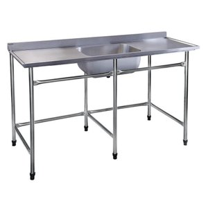 Mesa com Cuba Contraventada Atual Inox em Aço Inox 304 Mc-c 1,5 Metro