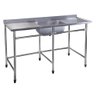 Mesa com Cuba Contraventada Atual Inox em Aço Inox 304 Mc-c 1,5 Metro - 1