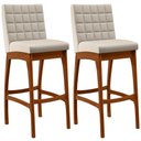 Ver imagem 1 de Kit 02 Banquetas Altas Para Cozinha Sala de Jantar Fixa Mila B04 Linho Cru - Lyam Decor