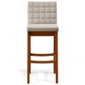 Kit 02 Banquetas Altas Para Cozinha Sala de Jantar Fixa Mila B04 Linho Cru - Lyam Decor - 4
