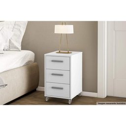 Mesa Cabeceira Infantil MSM 450 c/ 3 Gavetas Branco - Movelbento - 3