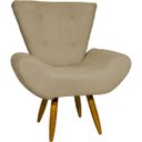 Ver imagem 2 de Kit Poltrona Decorativa Para Sala Recepção Escritório Consultório + Puff Emilia Suede