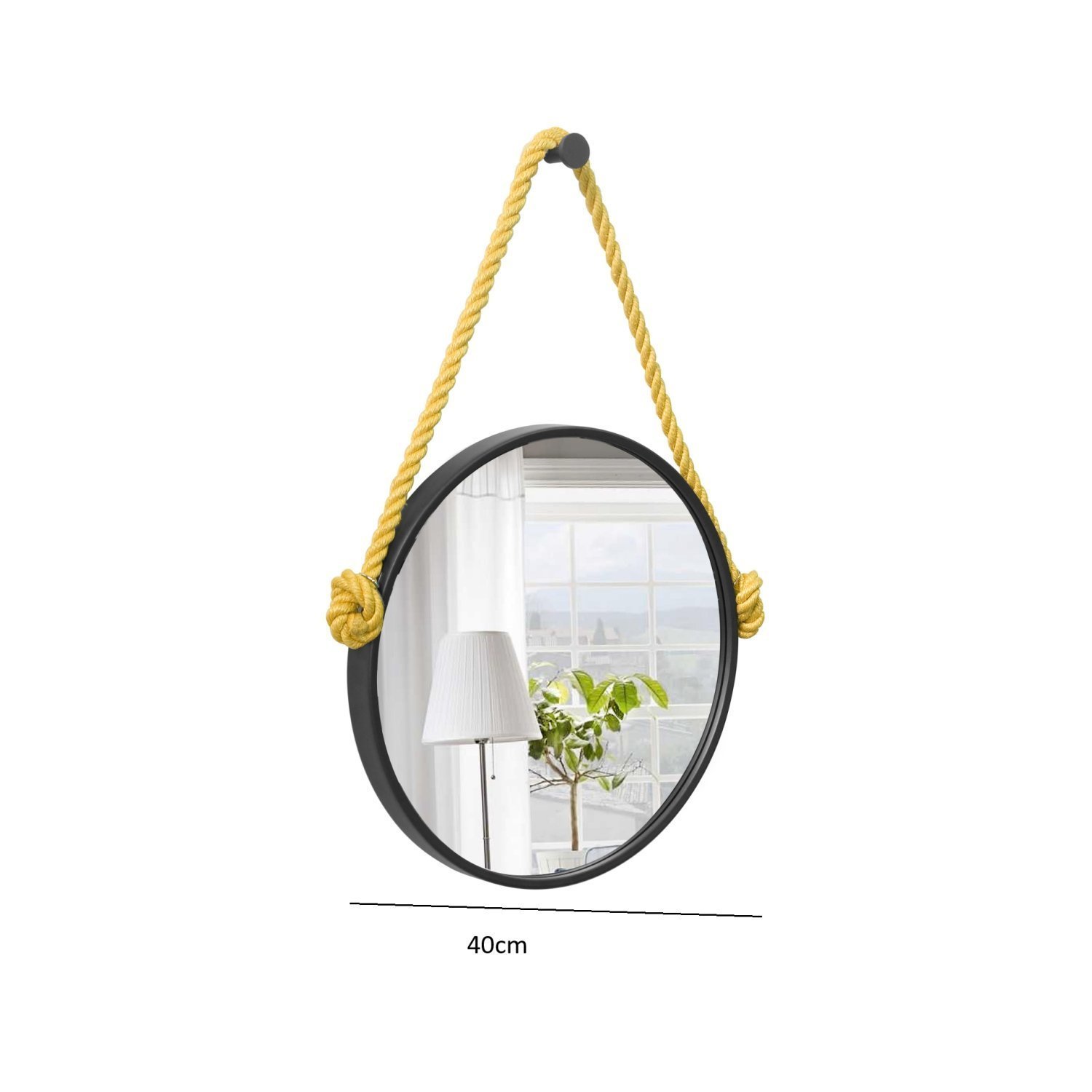 Espelho Decorativo Adnet Alça Sisal Redondo - 4