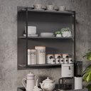 Ver imagem 2 de Prateleira Industrial Tripla Cozinha Suspenso de Parede Emi 70,5cm M12 - D’Rossi