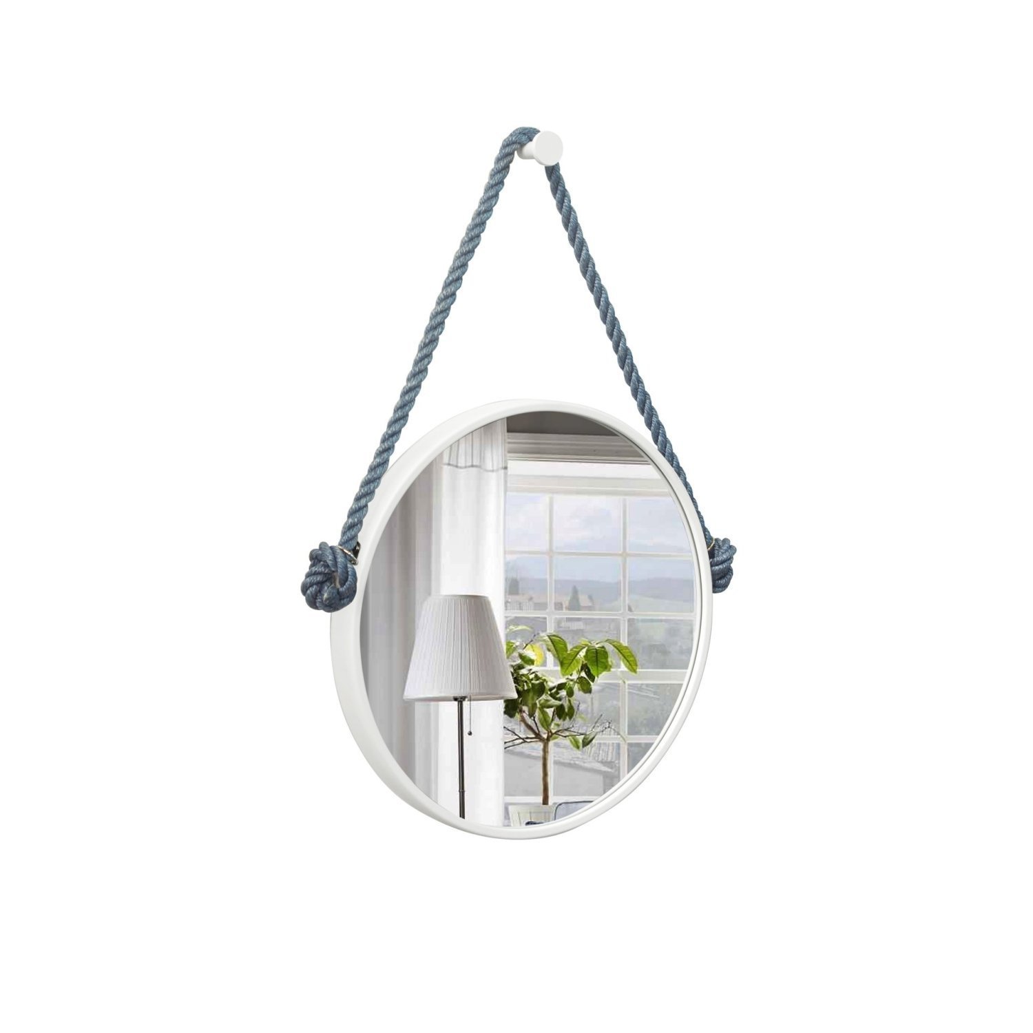 Espelho Decorativo Adnet Alça Sisal 40 cm Redondo - 1