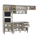 Ver imagem 2 de Cozinha Modulada Completa New 270cm Balcão Tampo Bancada Ilha Nicho Forno/micro Mdp Legno - Clicklar