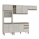Ver imagem 3 de Cozinha Modulada Completa New 270cm Balcão Tampo Bancada Ilha Nicho Forno/micro Mdp Legno - Clicklar