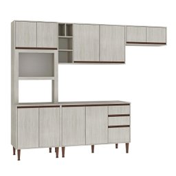 Cozinha Modulada Completa New 270Cm Balcão Tampo Bancada Ilha Nicho Forno/Micro MDP Legno - ClickLar - 3