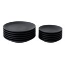 Ver imagem 1 de Jogo 12 Pratos Cerâmica Sobremesa e Raso Orgânicos Preto Mat