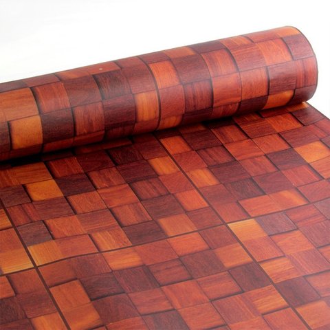 Papel de parede lavavel para banheiro - Madeira Pastilha