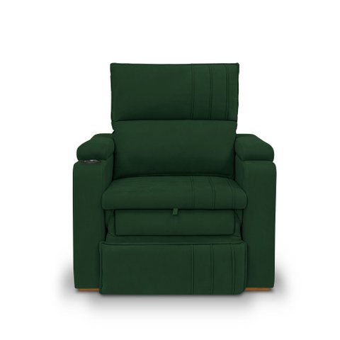 Poltrona Dalas Papai Retrátil Reclinável Veludo Porta Copo:verde