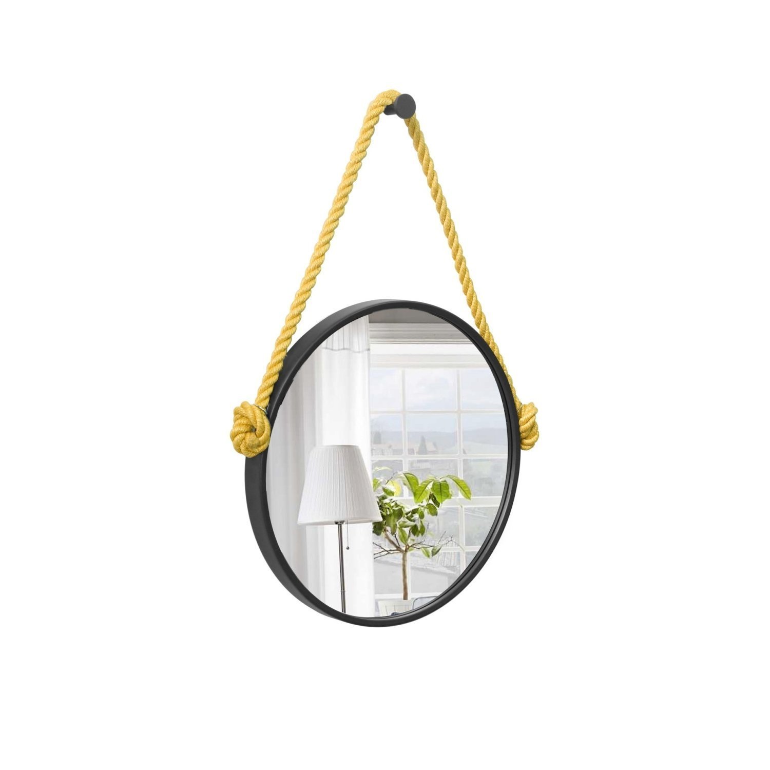 Espelho Decorativo Adnet Alça Sisal Redondo - 1