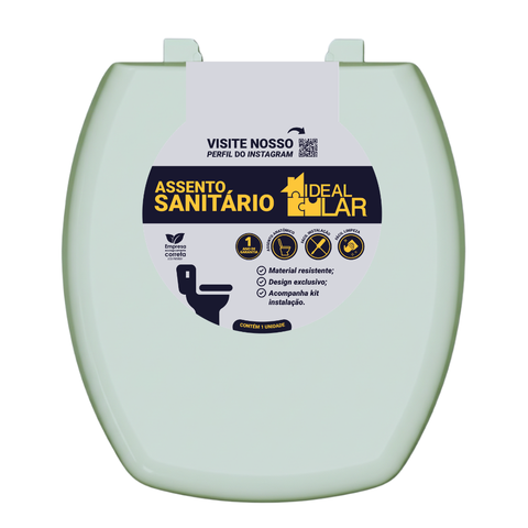 Assento Tampa Vaso Sanitário Thema Incepa Almofadado Verde Água Ideal Lar