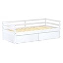 Ver imagem 2 de Cama Solteiro Slim com 02 Gavetas Madeira Maciça Branco Housin