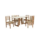 Ver imagem 2 de Conjunto Sala de Jantar Elisa em Madeira Maciça 6 Cadeiras Boucle Bege