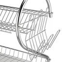 Ver imagem 7 de Escorredor Loucas Duplo Cromado Organizador Pia Armario Bancada Suporte Porta Copo Talheres Prato