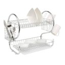 Ver imagem 4 de Escorredor Loucas Duplo Cromado Organizador Pia Armario Bancada Suporte Porta Copo Talheres Prato