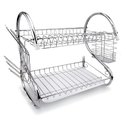 Ver imagem 3 de Escorredor Loucas Duplo Cromado Organizador Pia Armario Bancada Suporte Porta Copo Talheres Prato