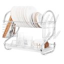 Ver imagem 1 de Escorredor Loucas Duplo Cromado Organizador Pia Armario Bancada Suporte Porta Copo Talheres Prato
