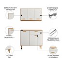 Ver imagem 5 de Armário Cozinha e Balcão 91cm Eris Freijó Uv/off Acetinado Z44 - Mpozenato